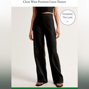 Abercrombie Clean Waist Premium Linen Trouser - NWT